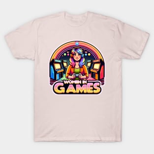 Retro Gaming Women in Games - Arcade Dreamer Gamer Girl T-Shirt